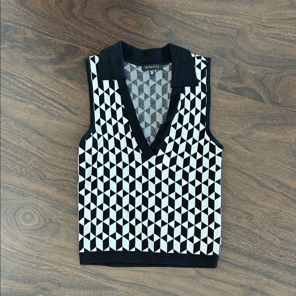 Black and White Geometric Tank Top